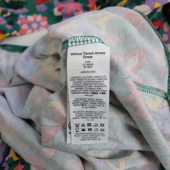 Boden Willow Floral Tiered Dress 6 Long Forest Grass Flourishing Vine - Picture 10 of 10